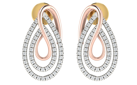 Infinity Teardrop Two-Tone Diamond Earrings