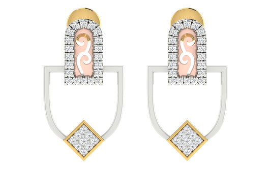 Celeste Curve Two-Tone Earrings