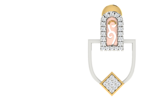 Celeste Curve Two-Tone Earrings