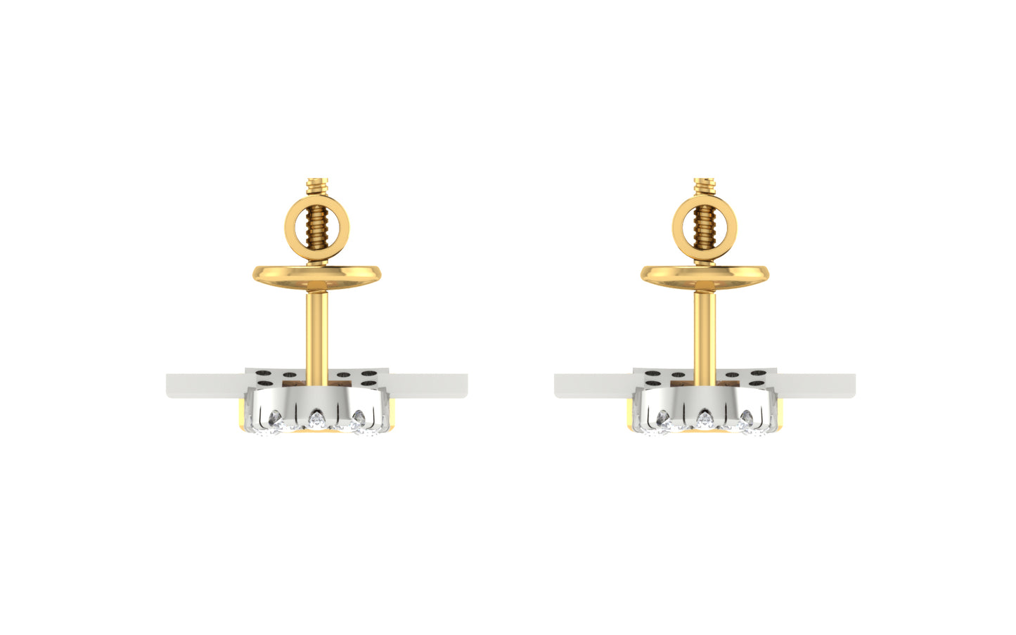 Celeste Curve Two-Tone Earrings