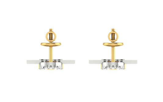 Celeste Curve Two-Tone Earrings