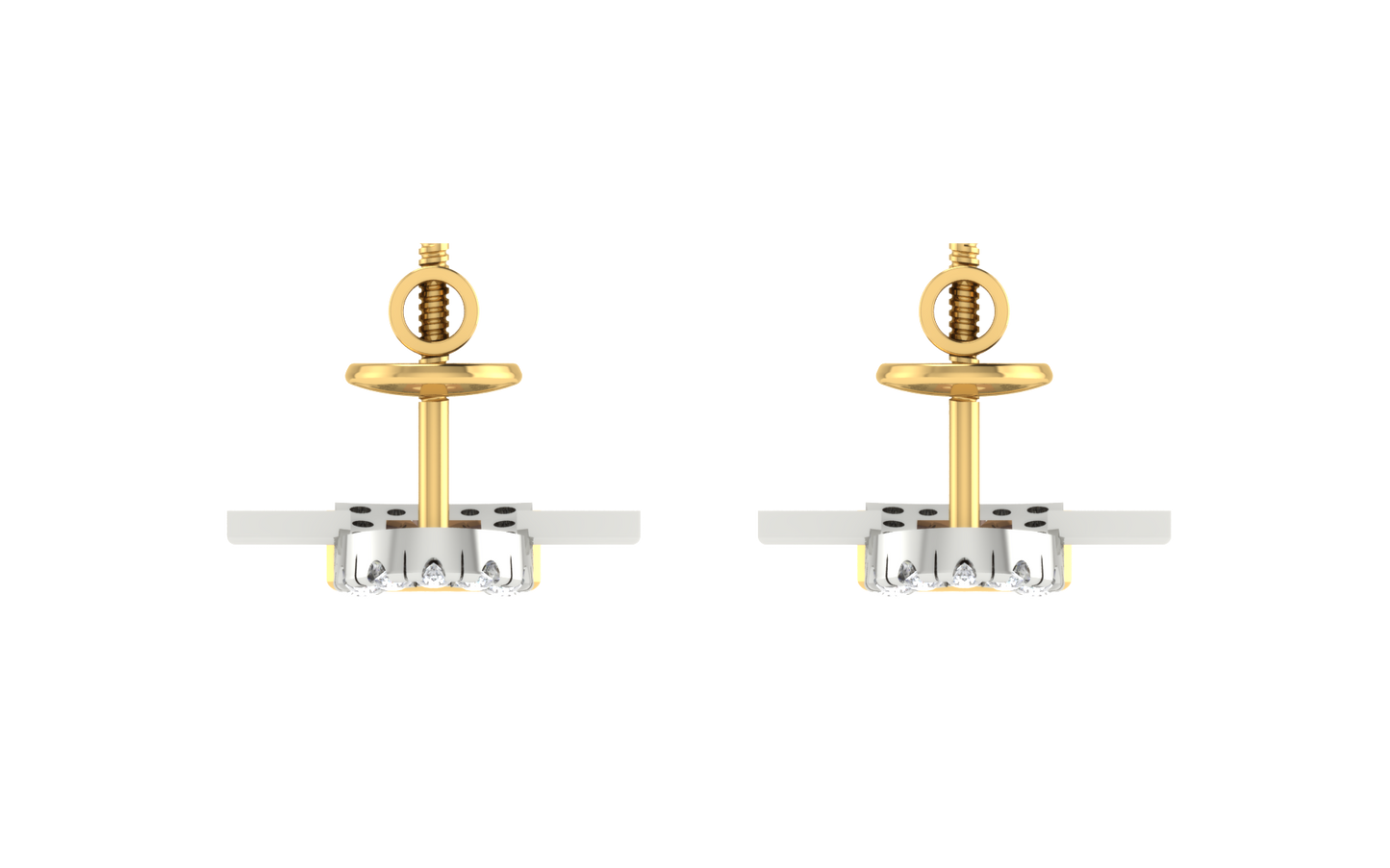 Celeste Curve Two-Tone Earrings