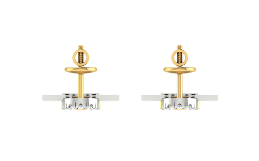 Celeste Curve Two-Tone Earrings