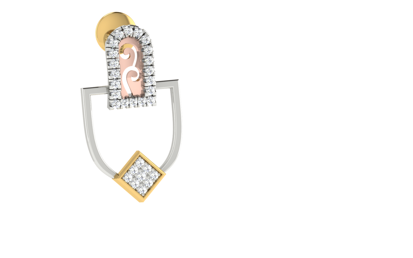 Celeste Curve Two-Tone Earrings