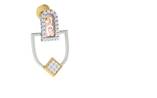 Celeste Curve Two-Tone Earrings