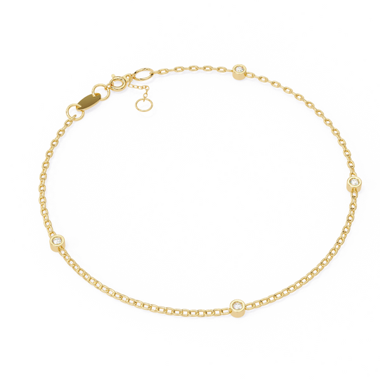 Tag Bead Bracelet in gold