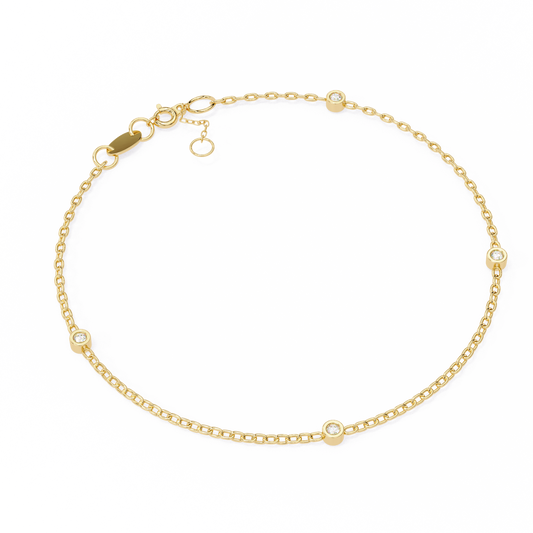 Tag Bead Bracelet in gold
