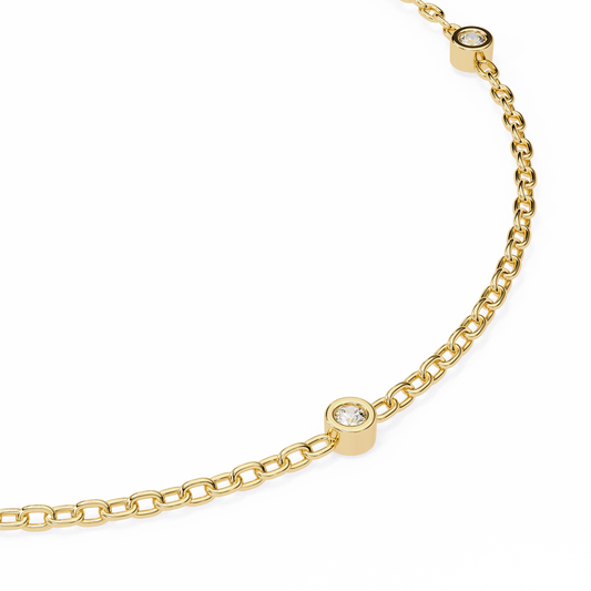 Tag Bead Bracelet in gold