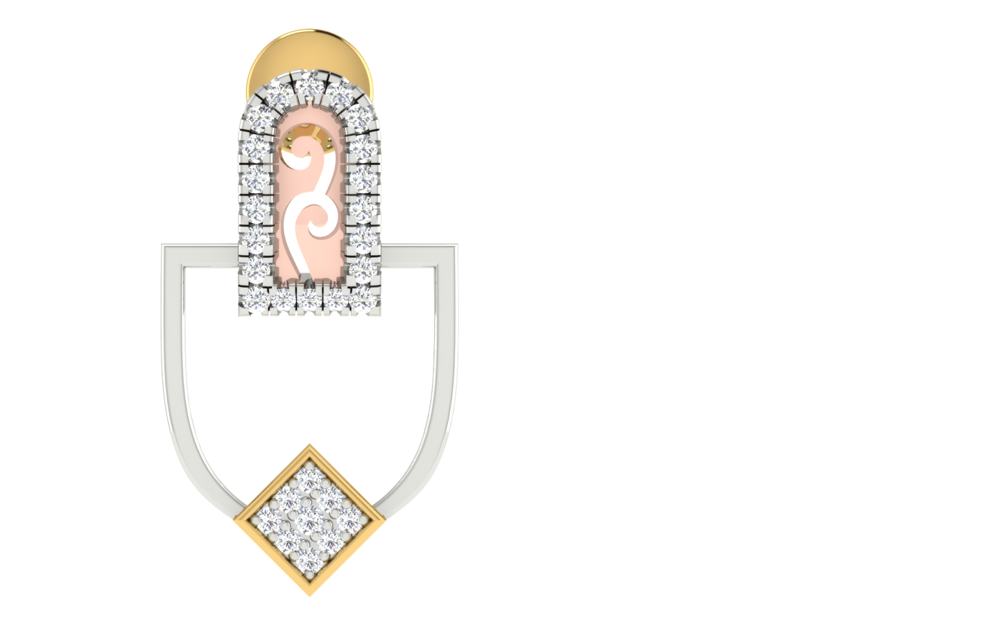 Celeste Curve Two-Tone Earrings