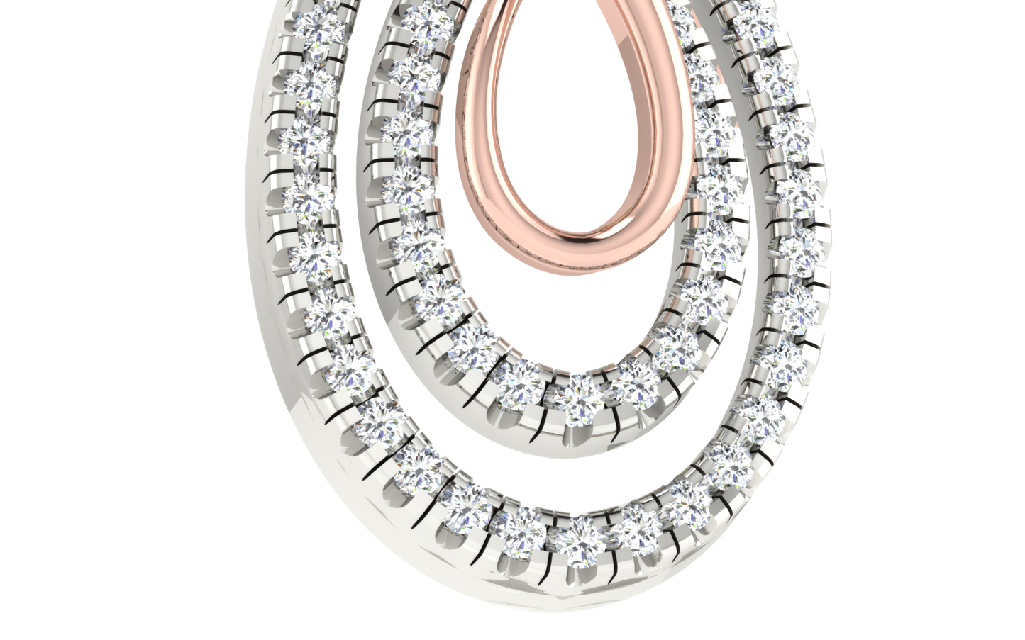 Infinity Teardrop Two-Tone Diamond Earrings