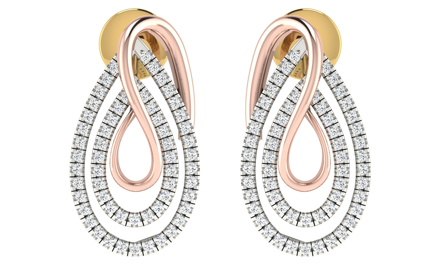 Infinity Teardrop Two-Tone Diamond Earrings