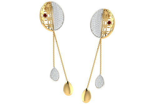 Royal Cascade Two-Tone Diamond Drop Earrings