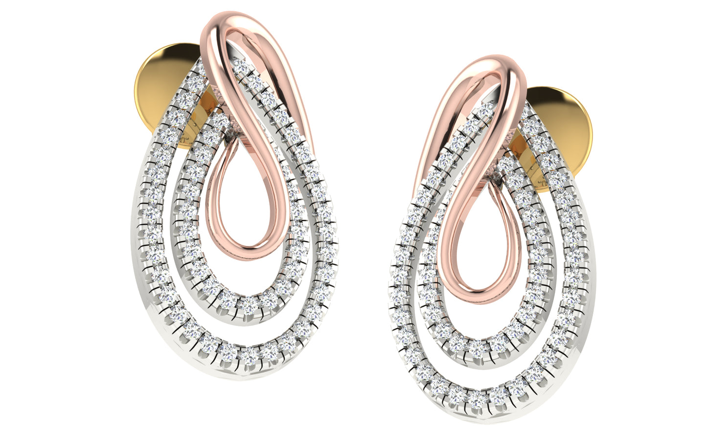 Infinity Teardrop Two-Tone Diamond Earrings