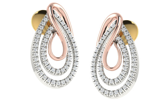 Infinity Teardrop Two-Tone Diamond Earrings