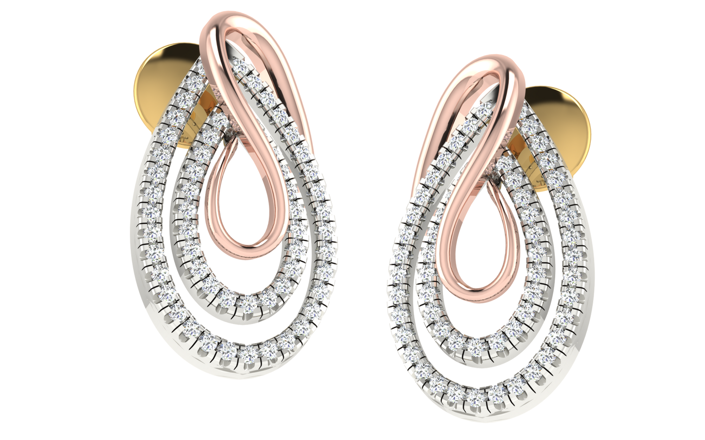 Infinity Teardrop Two-Tone Diamond Earrings