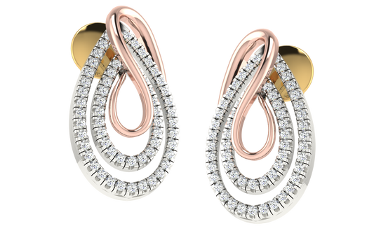 Infinity Teardrop Two-Tone Diamond Earrings