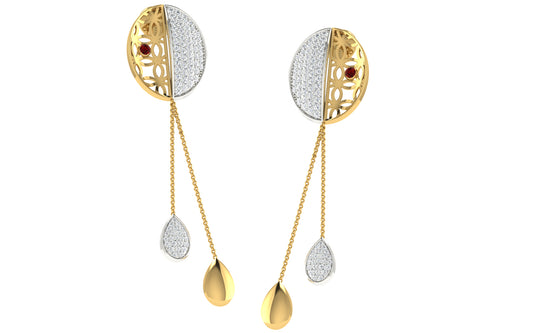 Royal Cascade Two-Tone Diamond Drop Earrings
