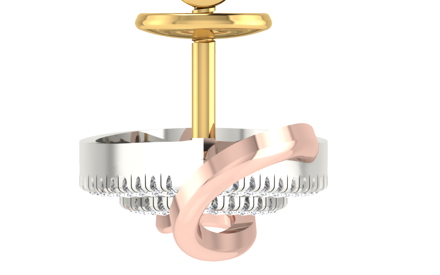 Infinity Teardrop Two-Tone Diamond Earrings