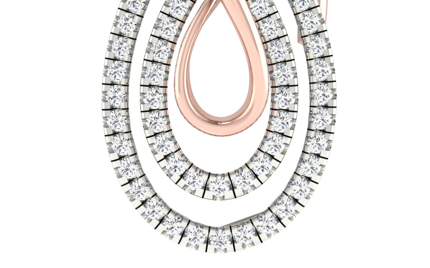 Infinity Teardrop Two-Tone Diamond Earrings
