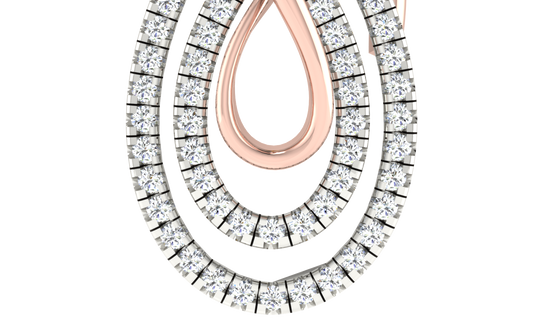 Infinity Teardrop Two-Tone Diamond Earrings