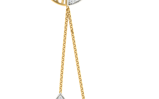 Royal Cascade Two-Tone Diamond Drop Earrings