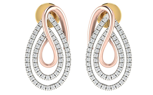 Infinity Teardrop Two-Tone Diamond Earrings