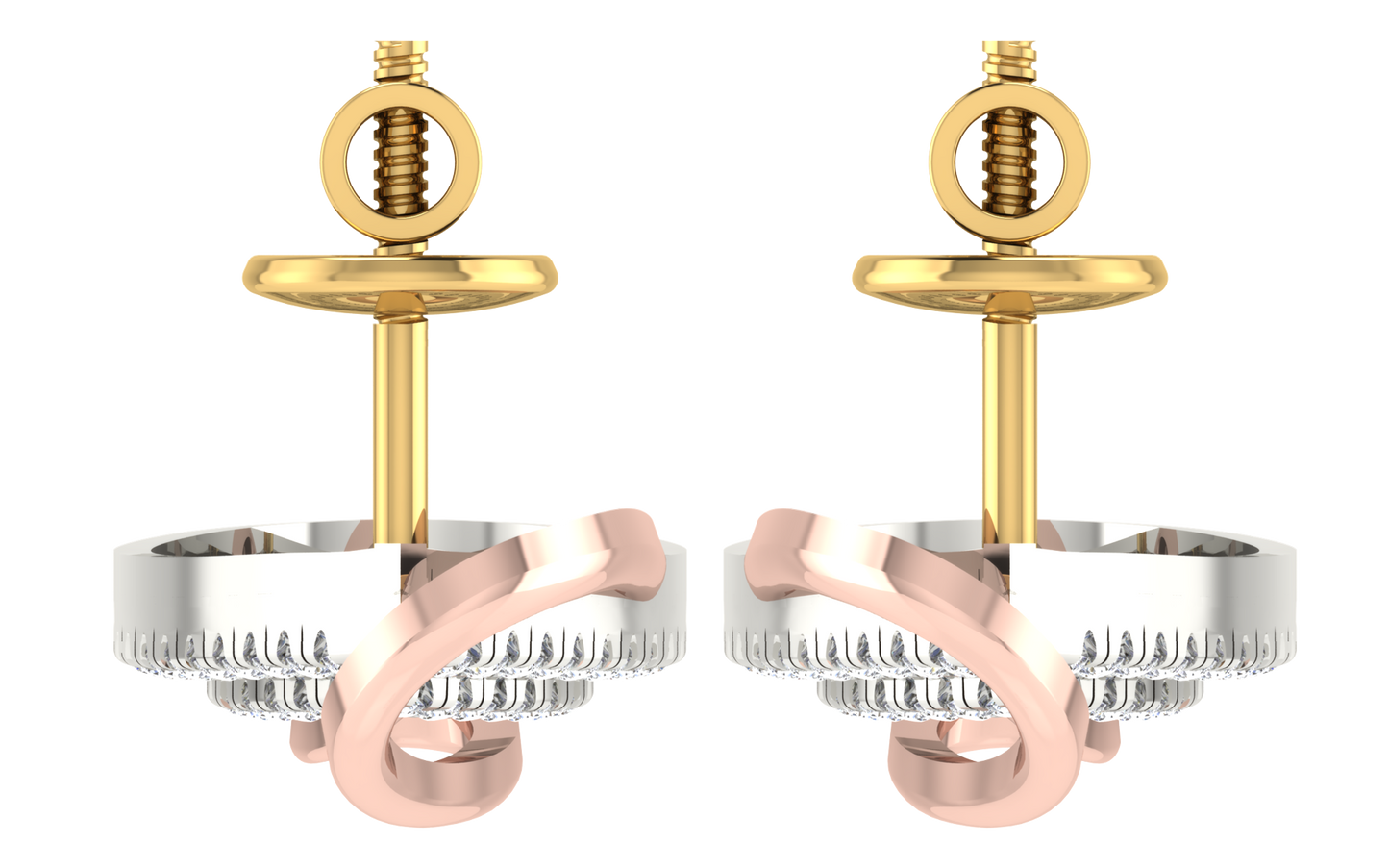 Infinity Teardrop Two-Tone Diamond Earrings