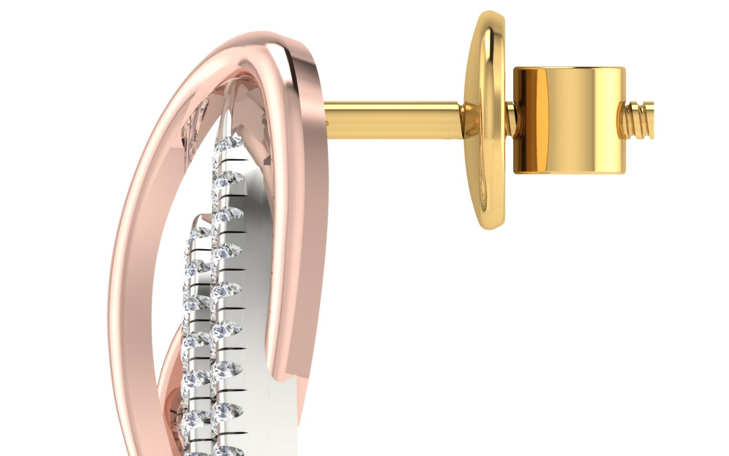 Infinity Teardrop Two-Tone Diamond Earrings