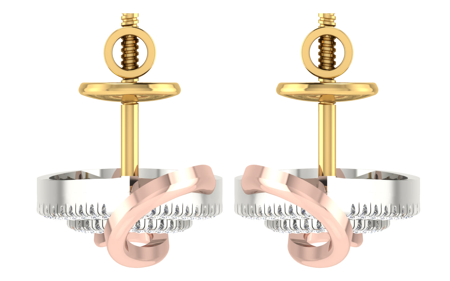 Infinity Teardrop Two-Tone Diamond Earrings