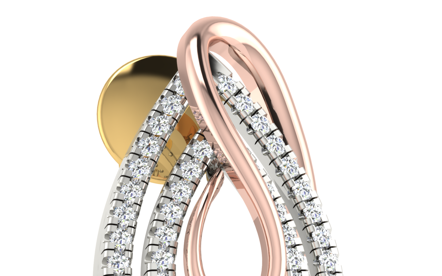 Infinity Teardrop Two-Tone Diamond Earrings