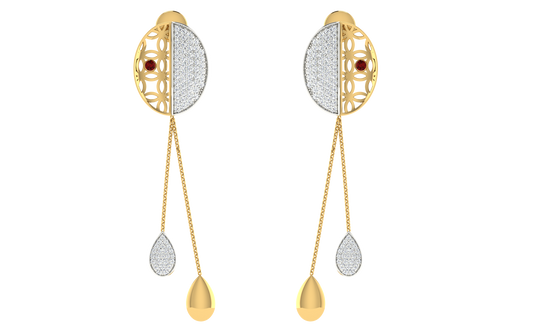 Royal Cascade Two-Tone Diamond Drop Earrings