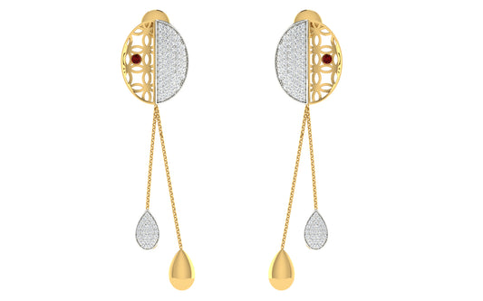 Royal Cascade Two-Tone Diamond Drop Earrings
